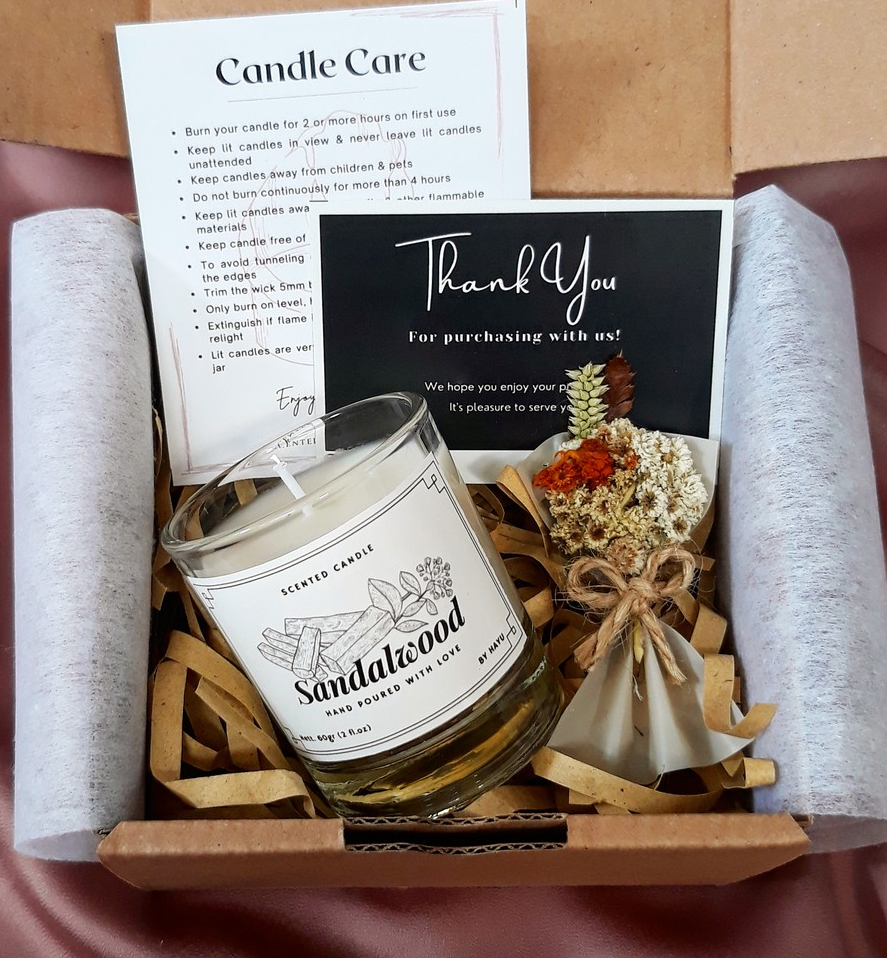 A box of scented candle can be a subtle yet meaningful gift to have