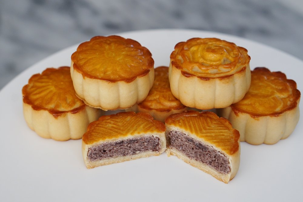 Red bean mooncakes are as common as lotus seed mooncakes