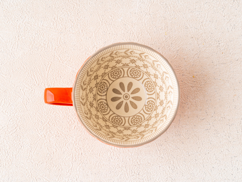 Ceramic Tea Cup (Red-Grey)